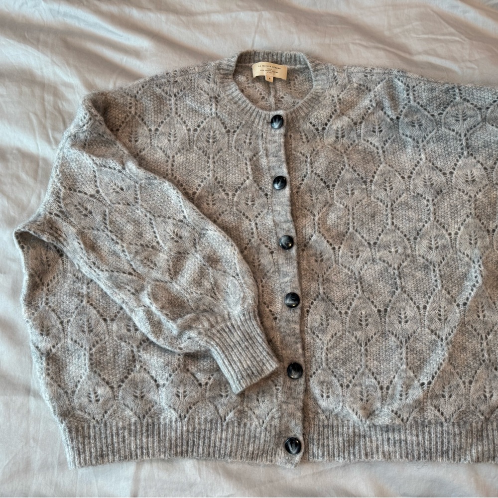 Sezane Gilet Phoebe Jumper Gris Cardigan in light grey - Size S